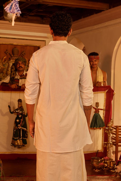 Kathputhli Printed Off-White Long Kurta