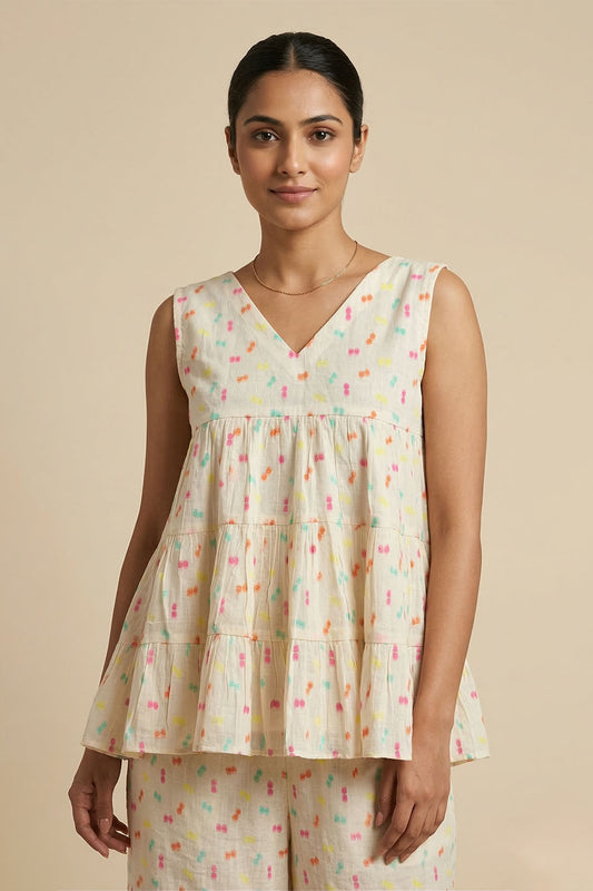 Offwhite with Multicolour Top