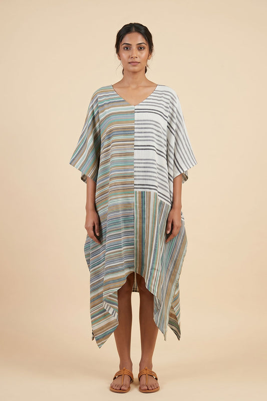 Green & White Kaftan