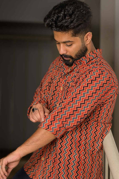 Red Ajrakh FS Shirt