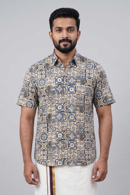 Offwhite Base Geometrical Print Shirt