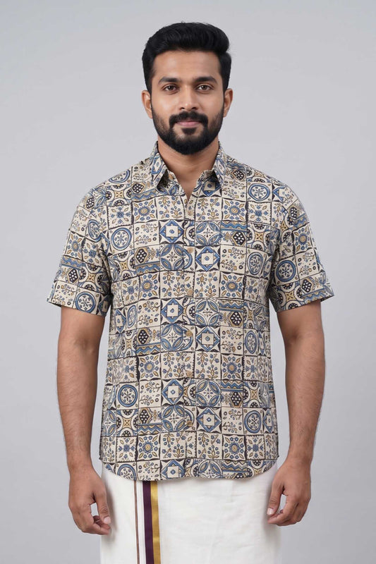 Offwhite Base Geometrical Print Shirt