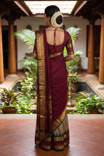 Maroon & Beige Dhwani Set
