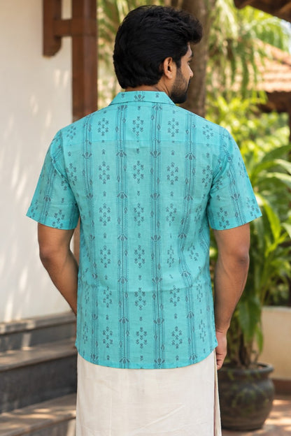 Light Blue Shirt with Print