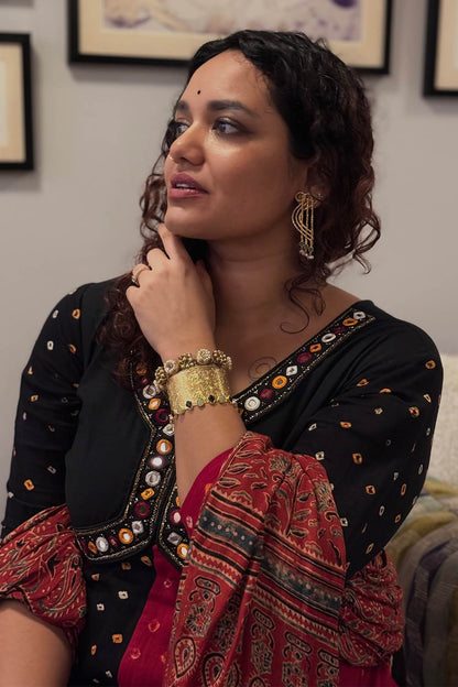 Red & Black Bandhini Anarkali