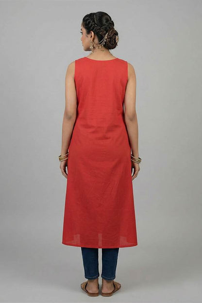 Red Shibori Dyed Dress