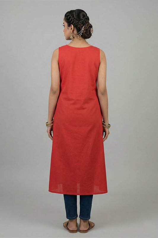 Red Shibori Dyed Dress
