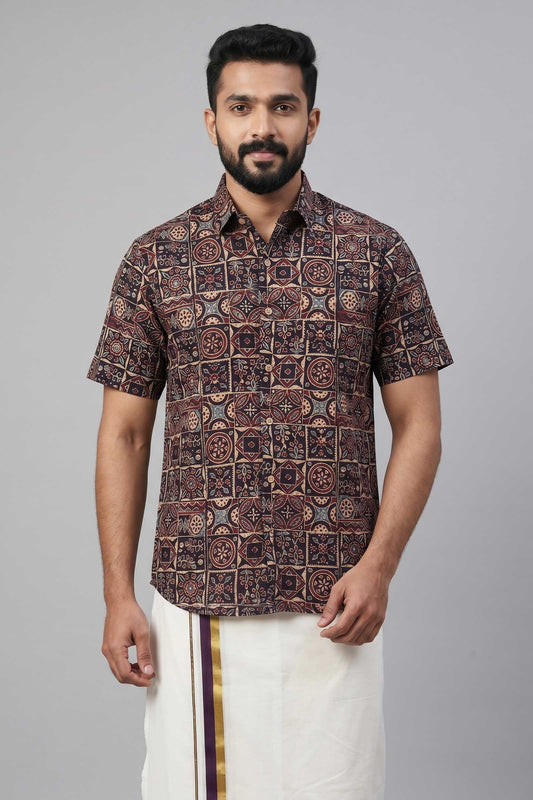 Black Base Geometrical Print Shirt