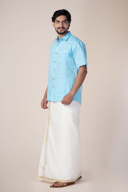 Linen Sky Blue Shirt