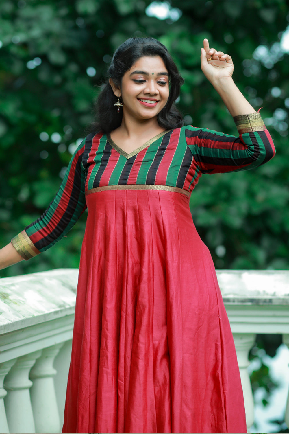 Maroon Maheshwari Anarkali