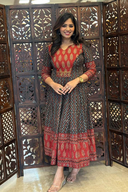 Black Eye Print Anarkali