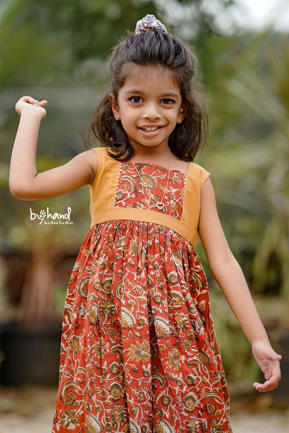 Red Kalamkari Dress Kids