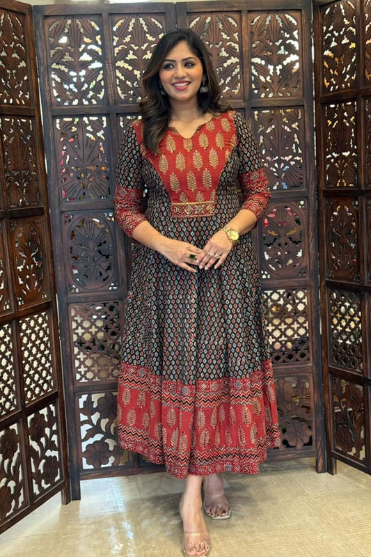 Black Eye Print Anarkali