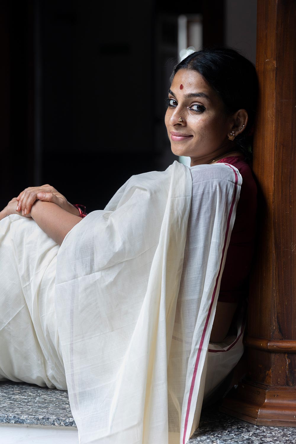 Offwhite  Puliyilakara Saree