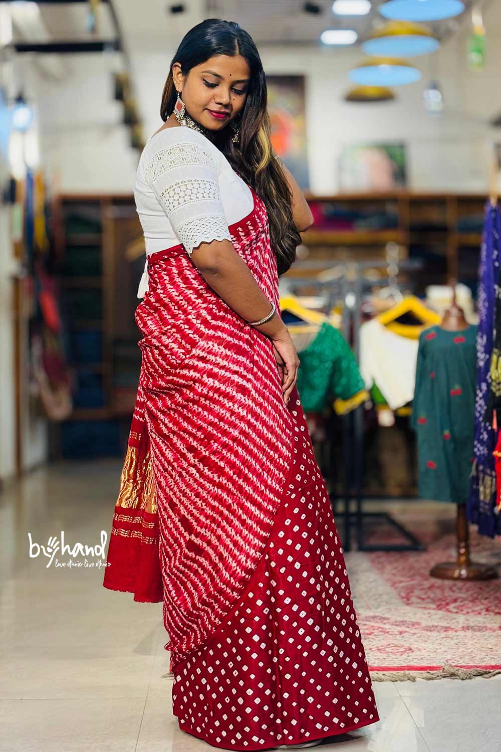 Maroon Modal Silk Saree