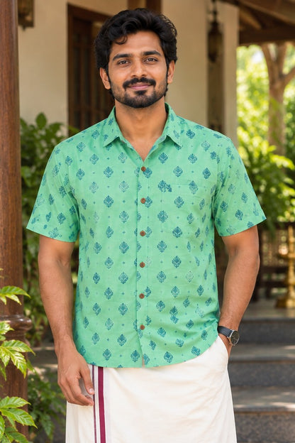 Green Shirt with Print