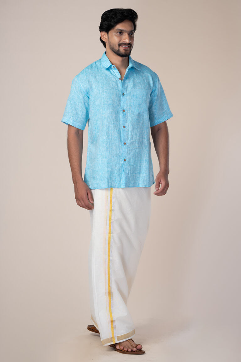 Linen Sky Blue Shirt