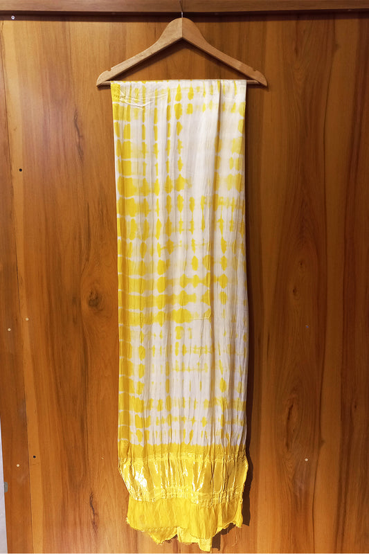 Modal Silk Tie & Yellow Shibori Dupatta