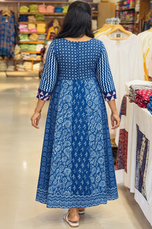 Indigo Patch Panel Anarkali