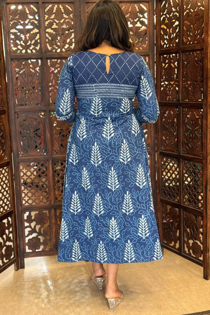 Indigo Multi Patch Anarkali