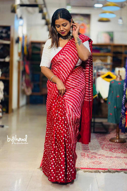 Maroon Modal Silk Saree