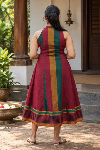 Halter Neck Panel Dress