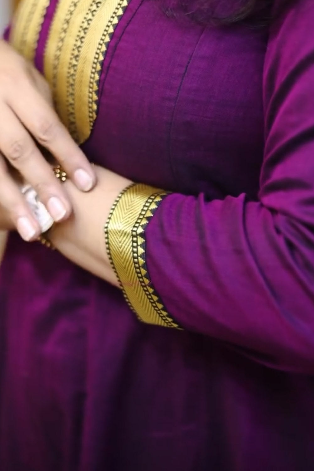 Purple Small Gomi Border Anarkali