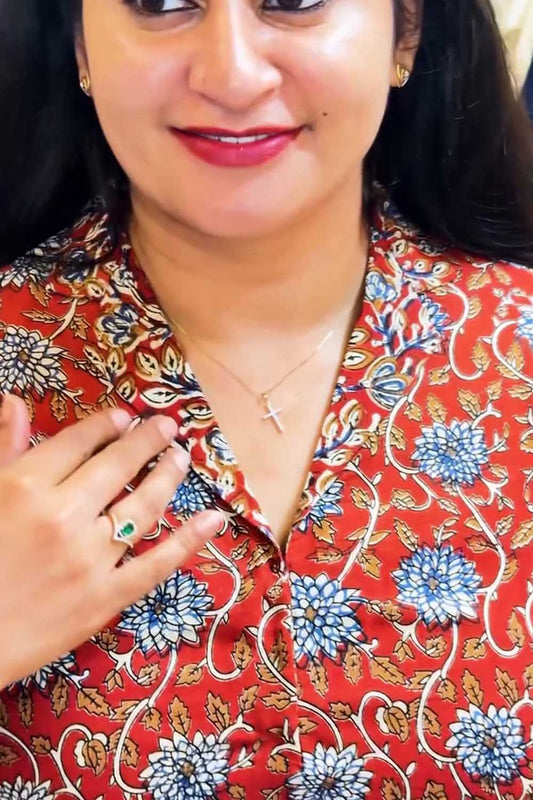 Kalamkari Lapel Collar Dress