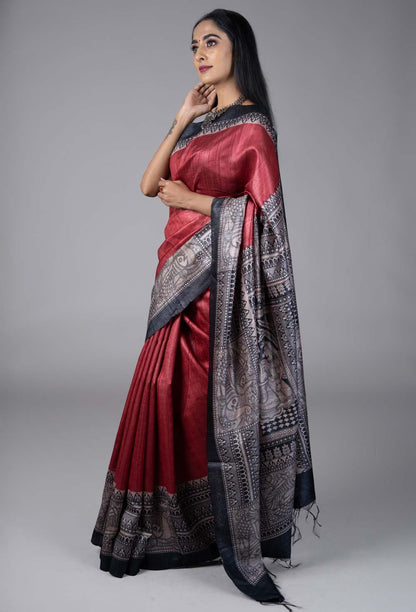 Tussar Dupion Silk Saree