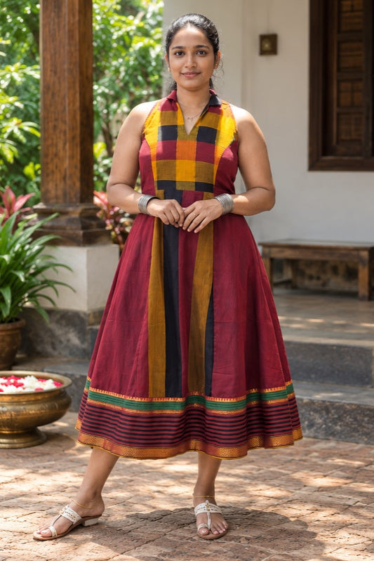Halter Neck Panel Dress