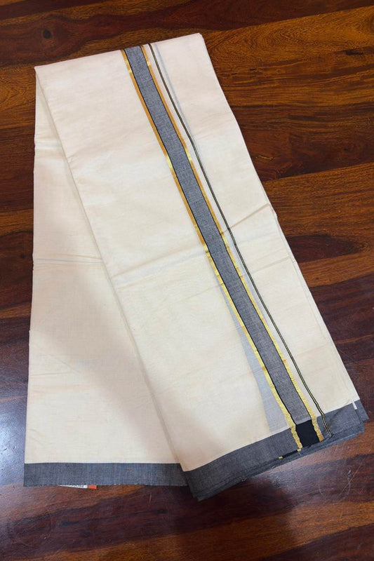 Grey Golden Border Dhothi