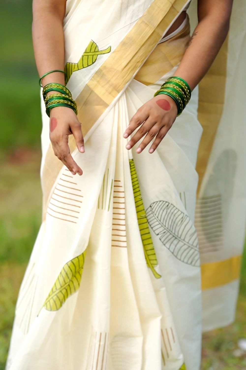 Vazhaila Hand Block Print Saree