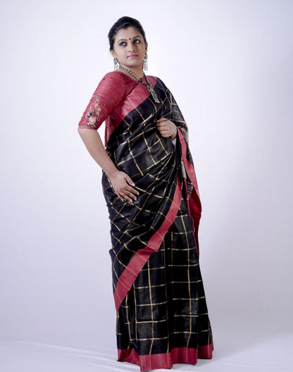 Pure Tussar-Dupion Silk Handloom Saree