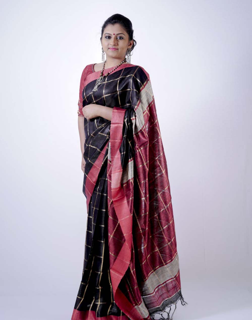 Pure Tussar-Dupion Silk Handloom Saree