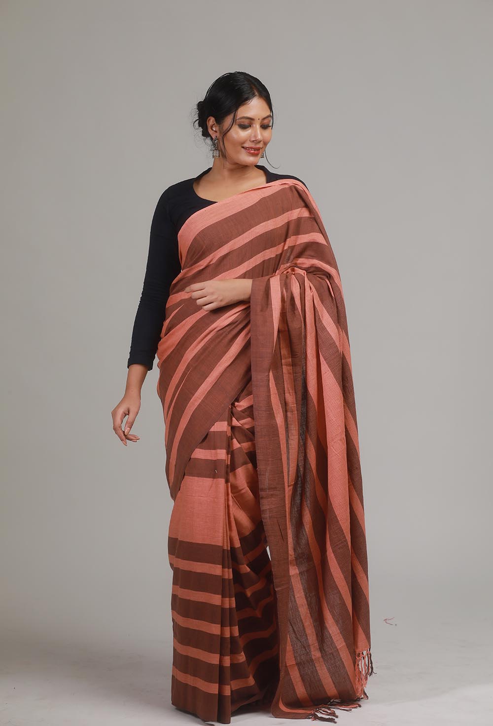 Handloom Cotton Stripe Saree