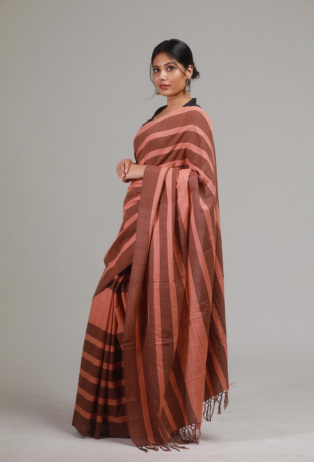 Handloom Cotton Stripe Saree