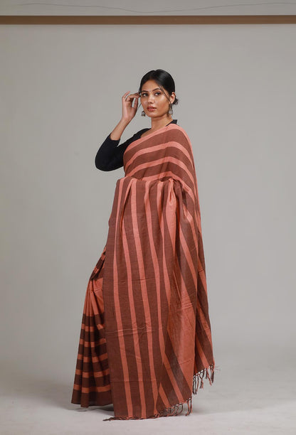 Handloom Cotton Stripe Saree