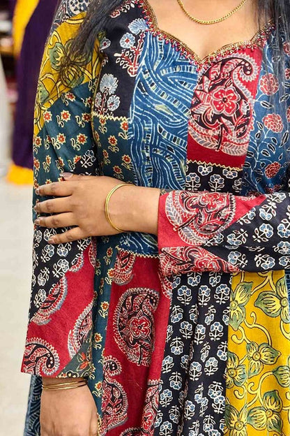 Ajrakh Multi Patch Panel Anarkali
