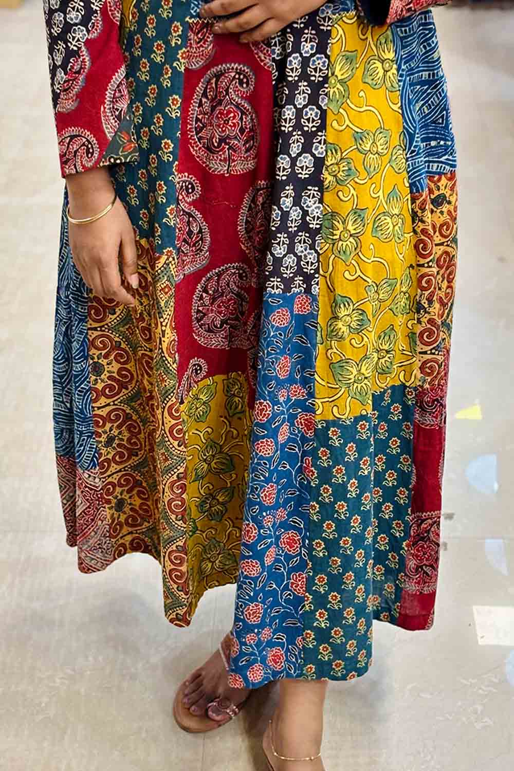 Ajrakh Multi Patch Panel Anarkali