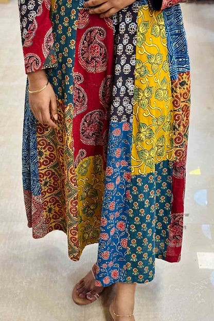 Ajrakh Multi Patch Panel Anarkali