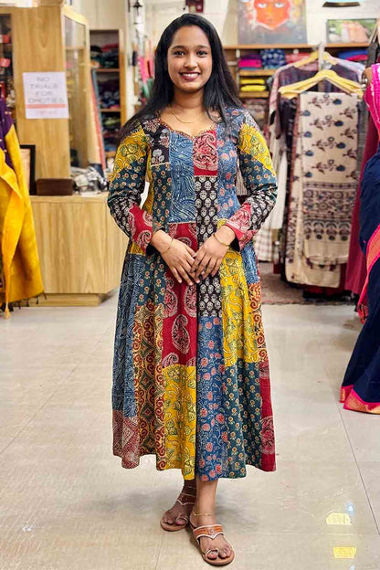 Ajrakh Multi Patch Panel Anarkali