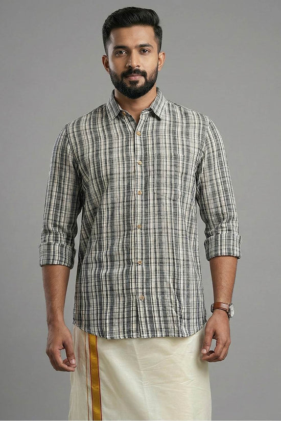 White & Black Check Shirt