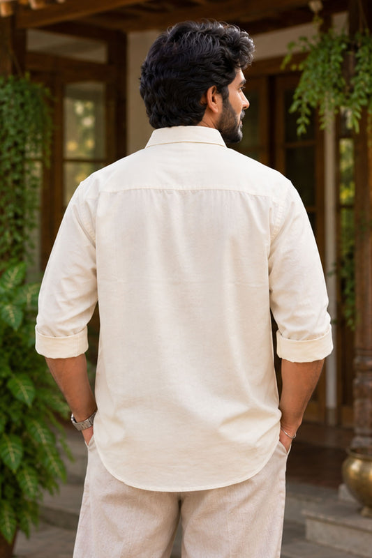 Kalamkari Printed Offwhite Shirt