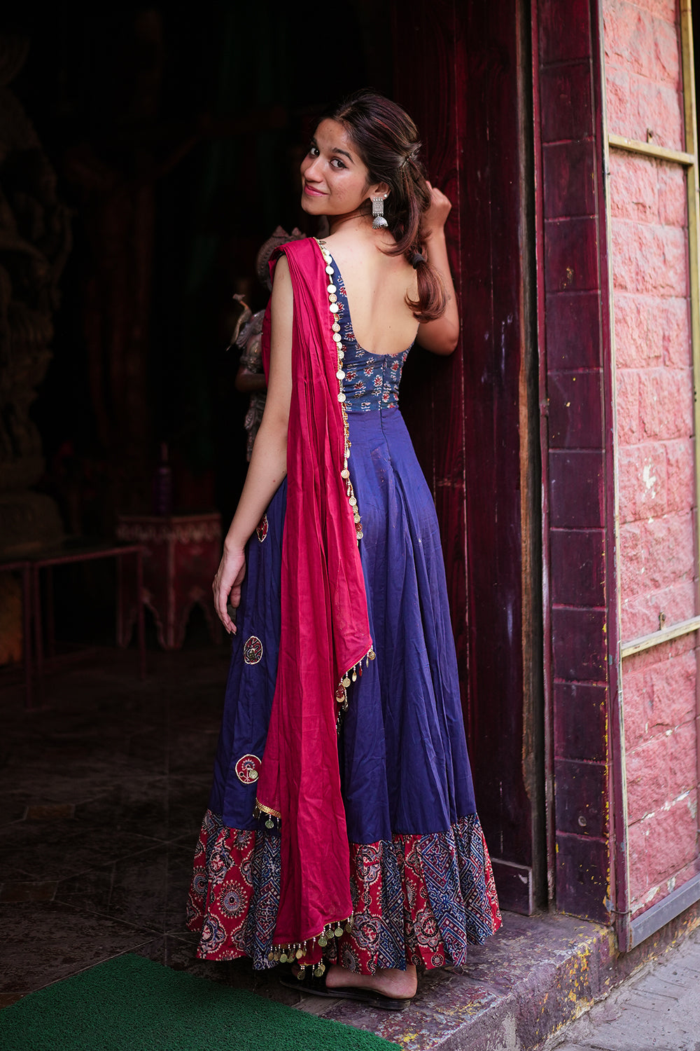 Blue Sleeveless Anarkali