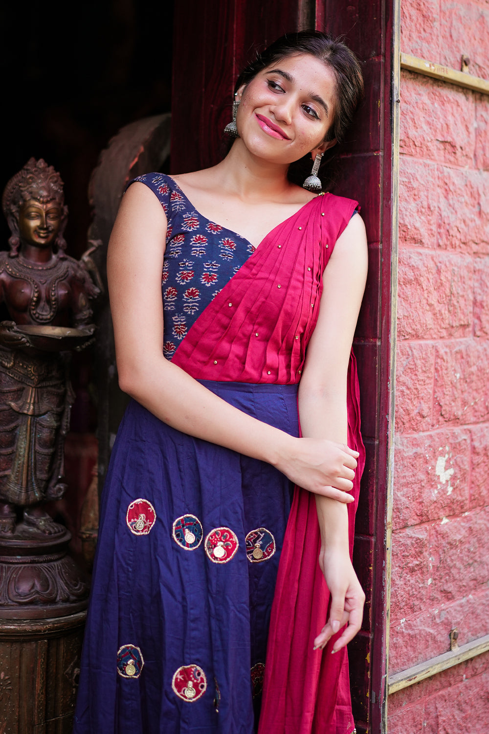 Blue Sleeveless Anarkali