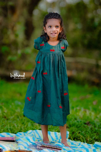 Gathered aline dress with balloon sleeve (12-14 y)