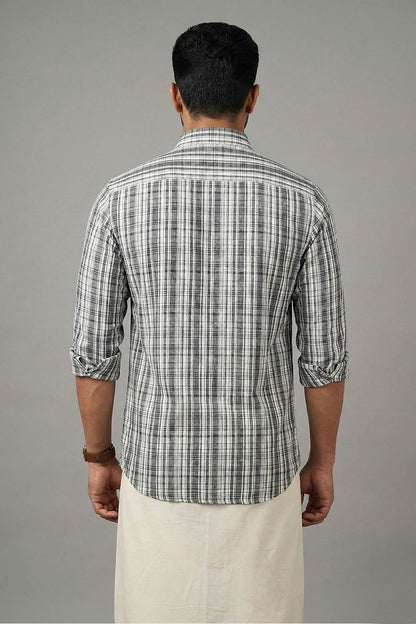 White & Black Check Shirt