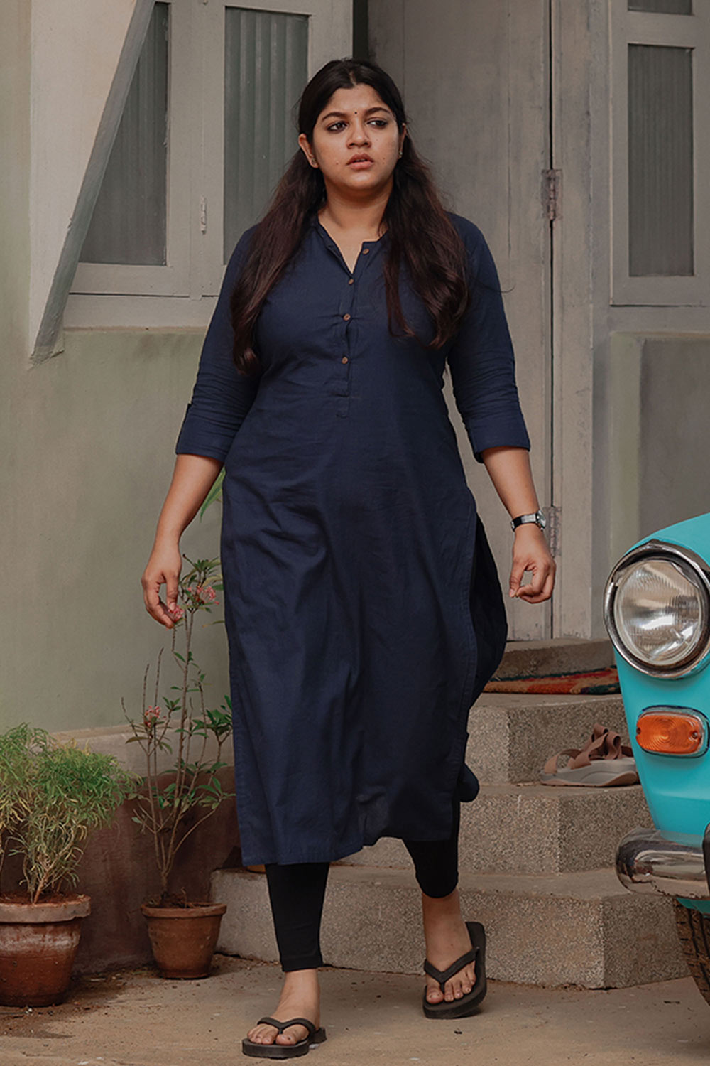 Chendamangalam Navy Blue Kurthi