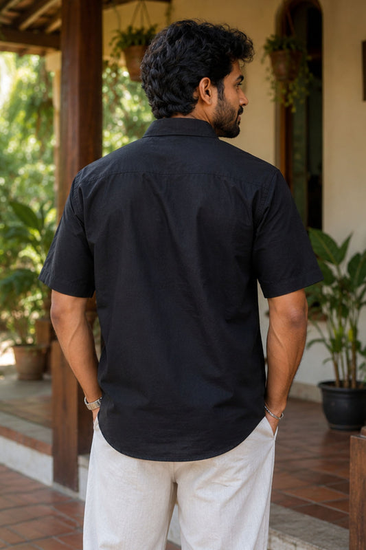 Keraleeyam Printed Black Shirt