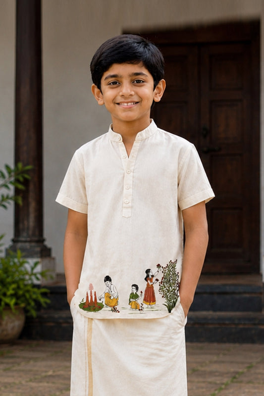 Onam Childhood Print Kurta